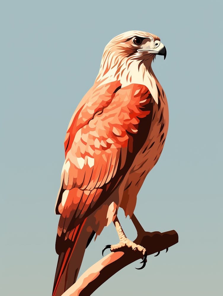 Minimalistische Rotschwanzbussard-Illustration 1
