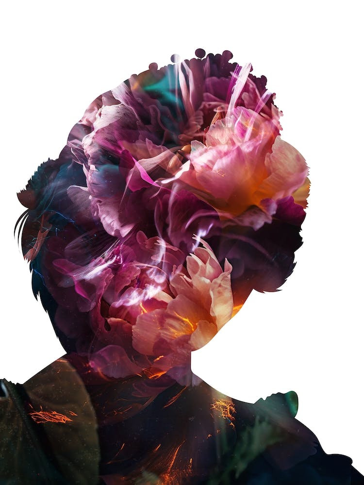 Princess Diana Flower Portrait