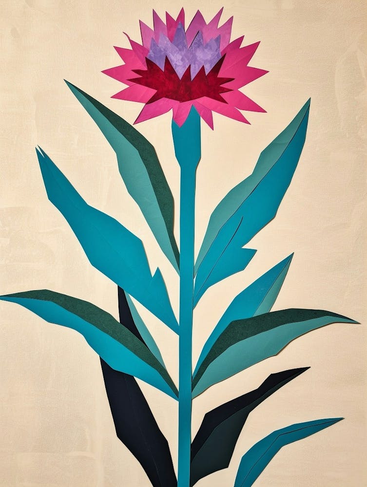 Cut-Out-Stil Blumenkunst Kornblume 1