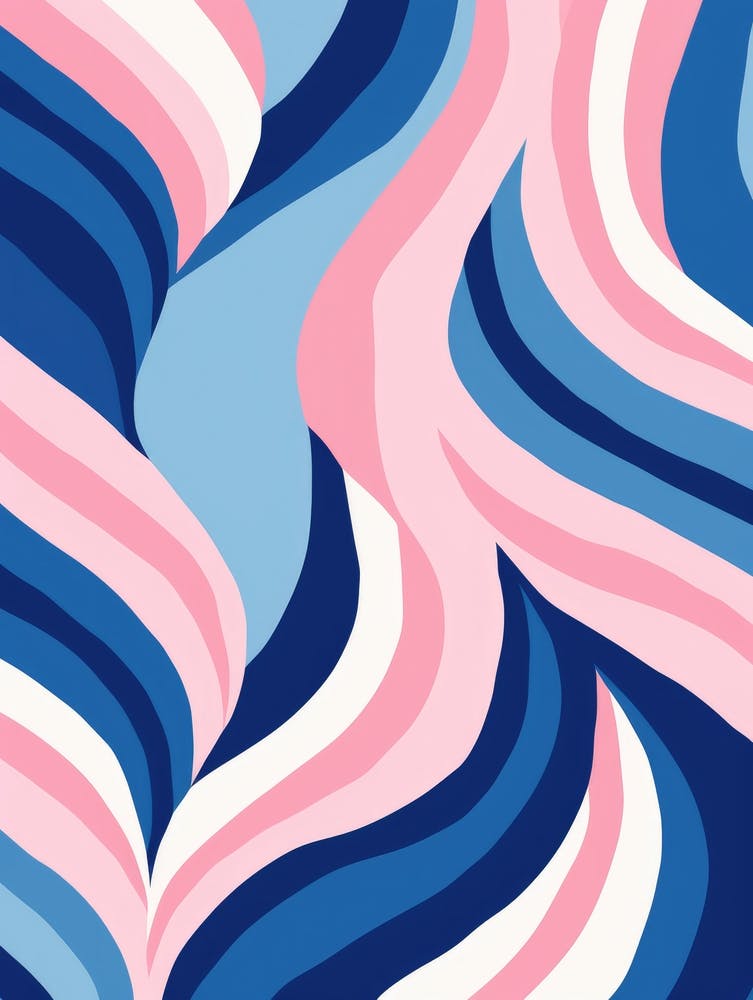 Pink And Blue Wavy Pattern