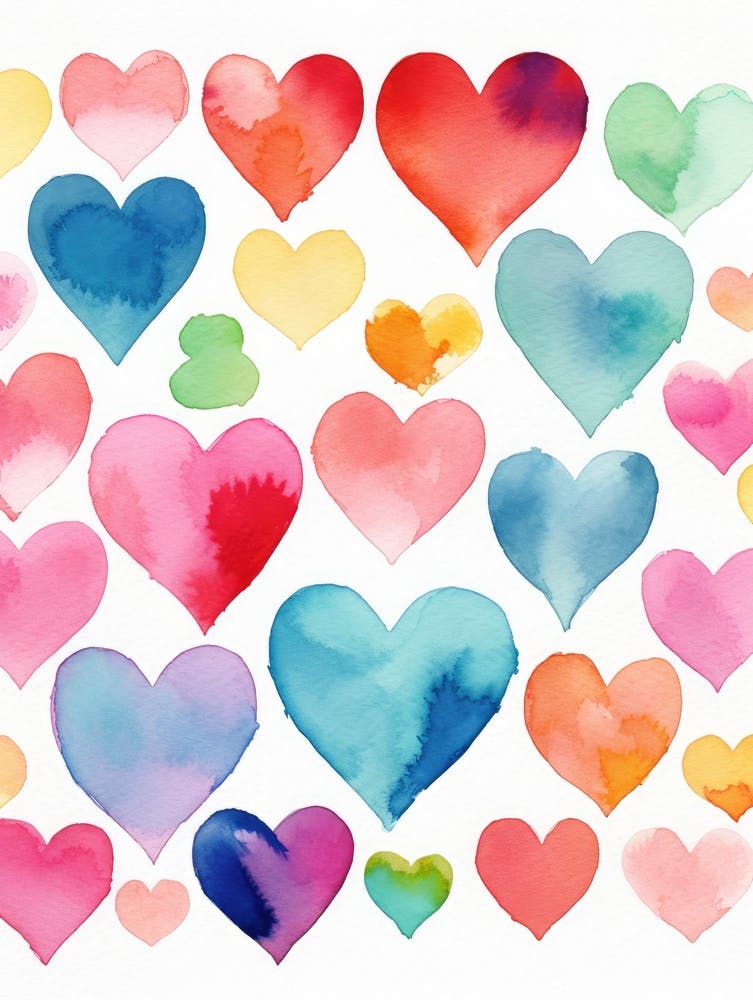 Watercolor Hearts