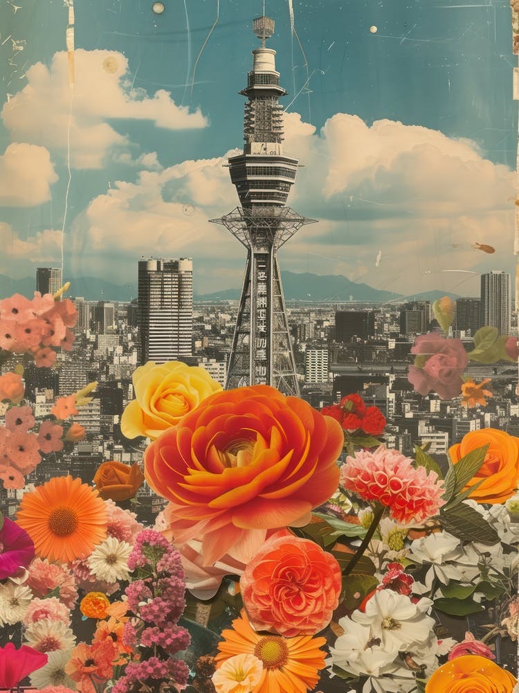 Osaka   Floral Retro Collage Style 2