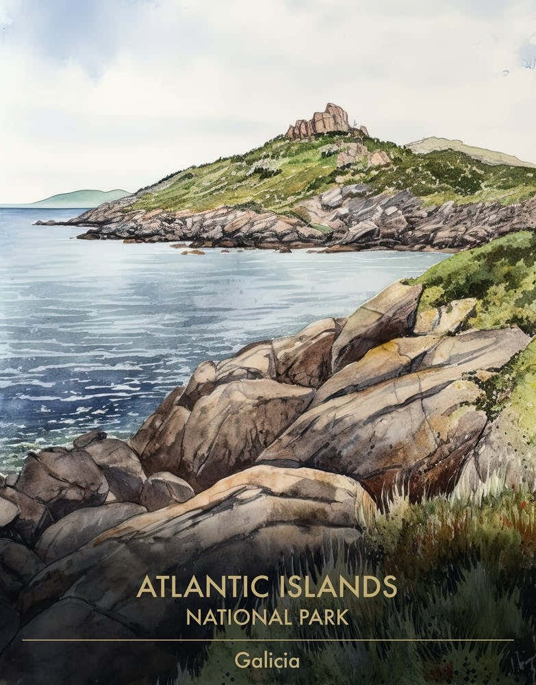 Atlantic Islands National Park Galicia Watercolour 4