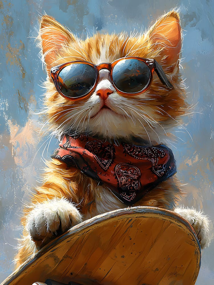 Cool Cat Riding Skateboard 14