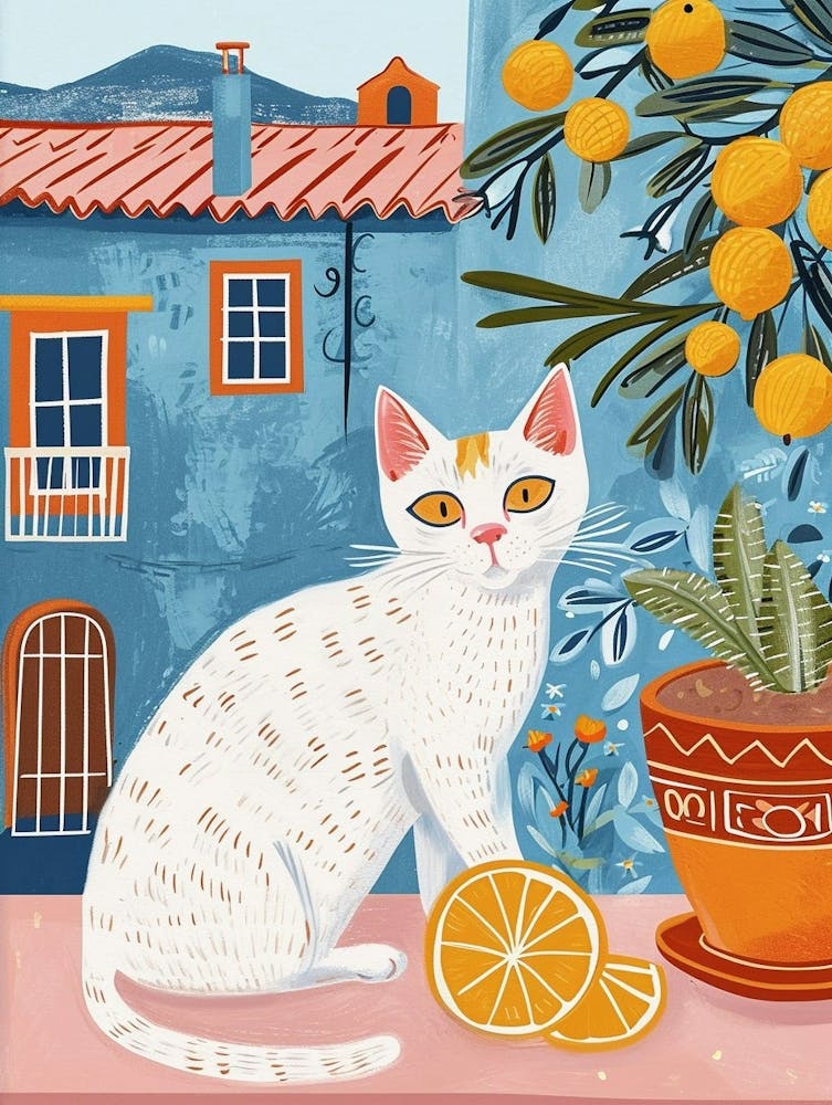 Egyptian Mau Cat Storybook Illustration 4