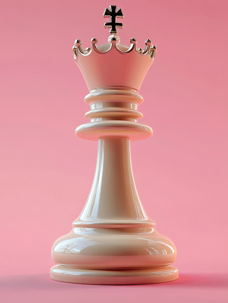 Chess Piece On Pink Background |Chess Poster 2