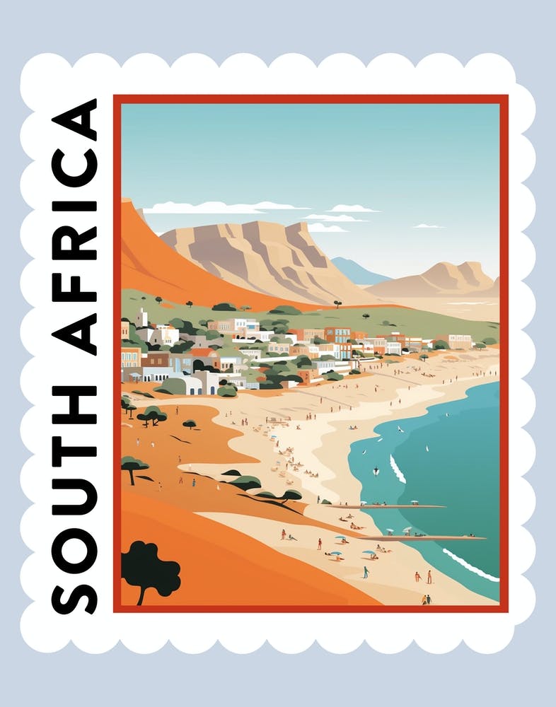 South Africa Travel Stamp Poster