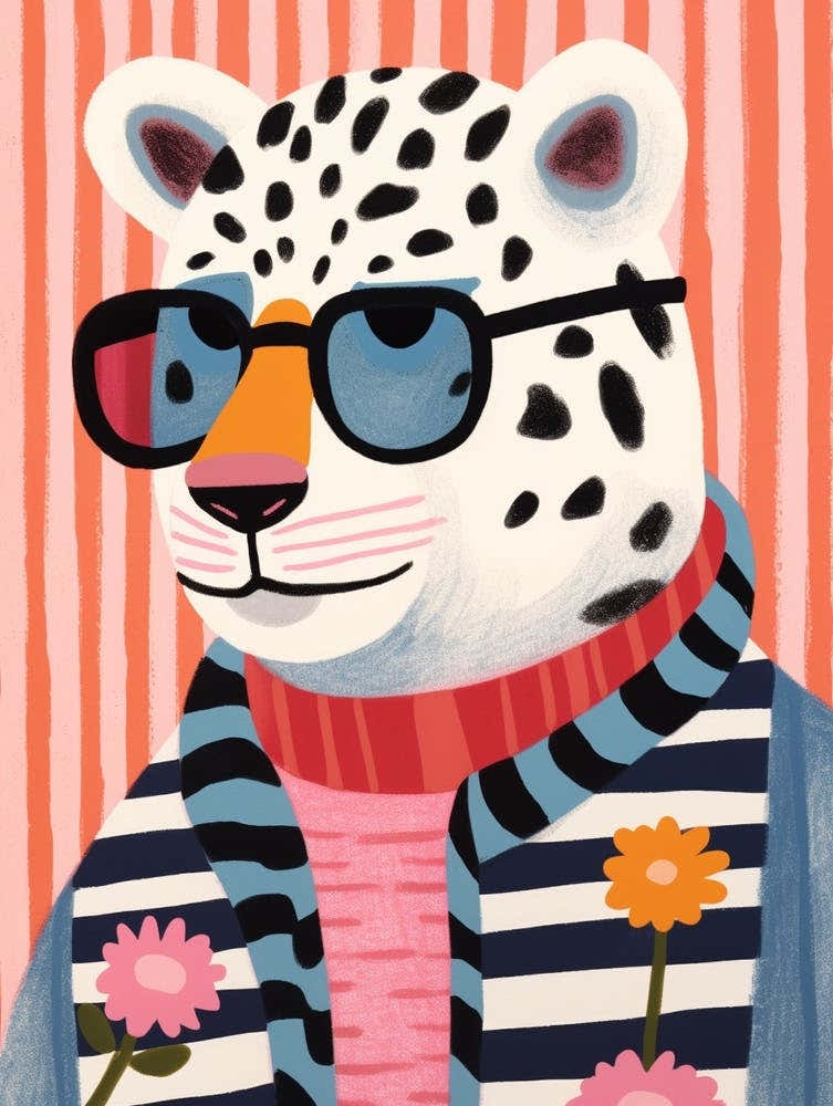 Little Snow Leopard 1 Wearing Sunglasses