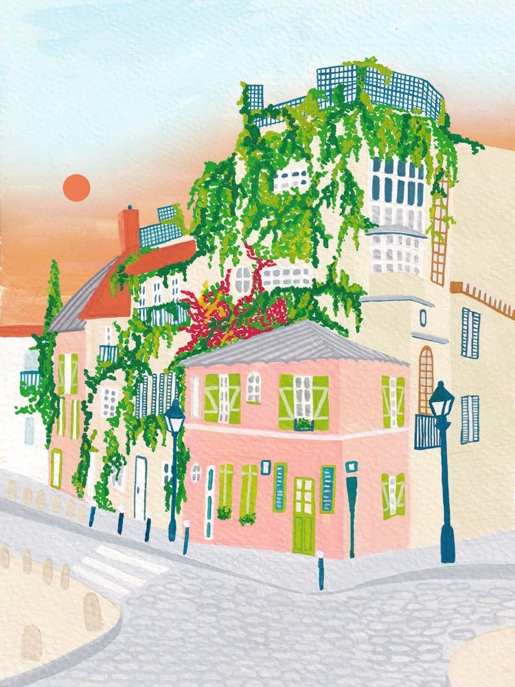 Montmartre , France, Paris, Travel Art, Sunset