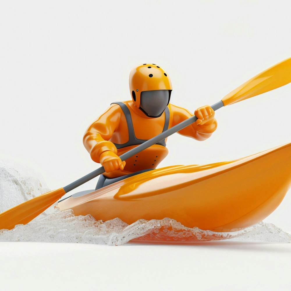 Orange Kayaker