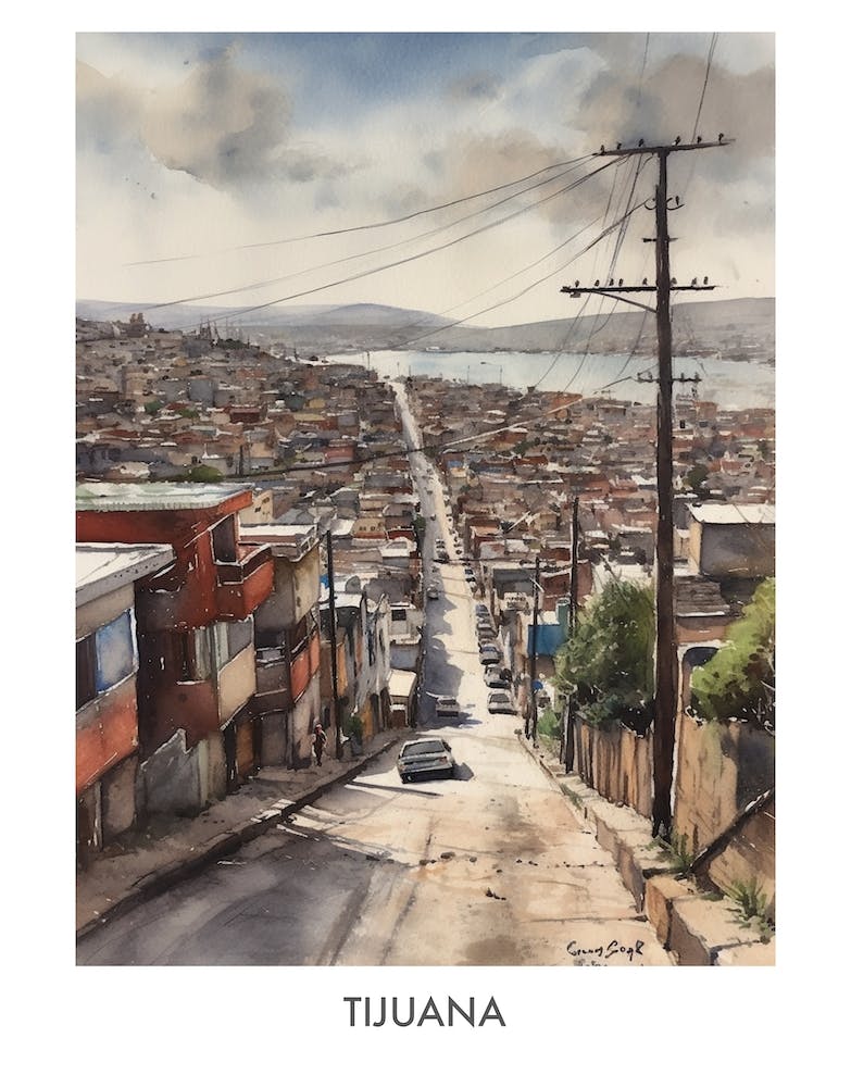 Tijuana Watercolor 2travel Poster