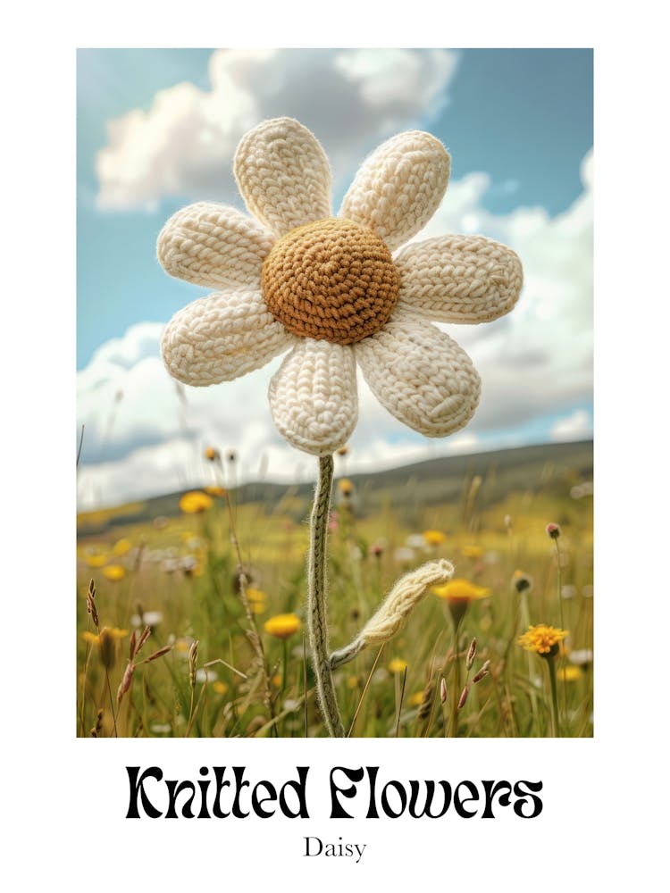 Knitted Flowers Daisy 2