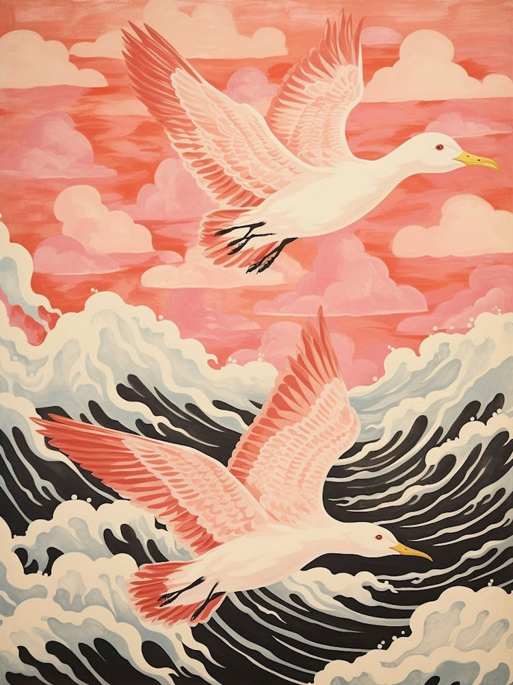 Vintage Japanese Inspired Bird Print Albatross 1