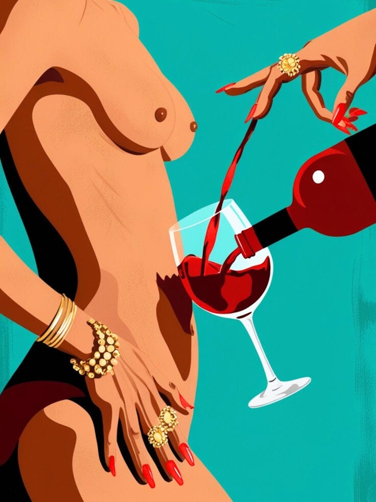 Frau gießt Wein ein 6