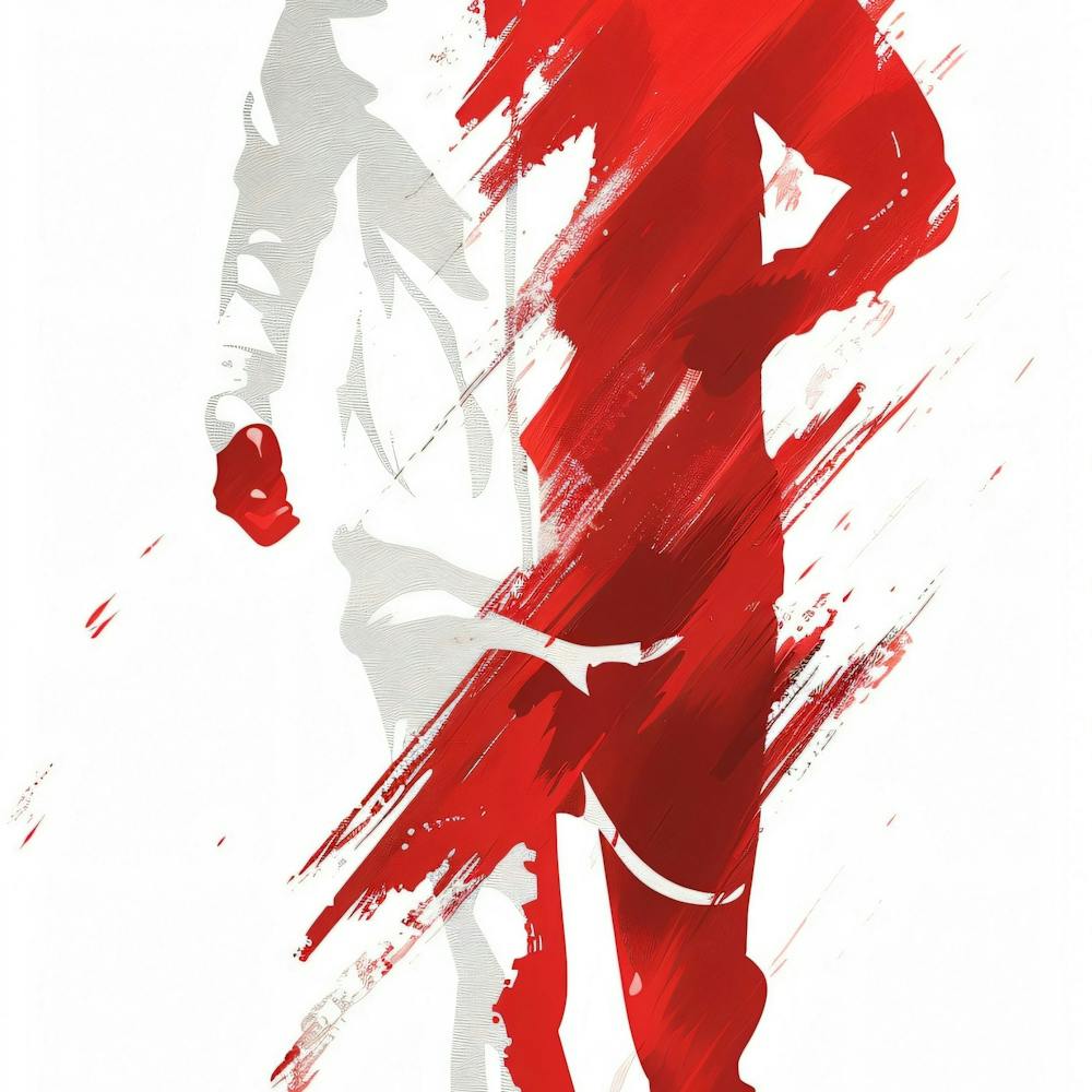 Runner In Red And White