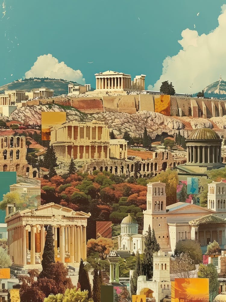 Athens   Retro Collage Style 1