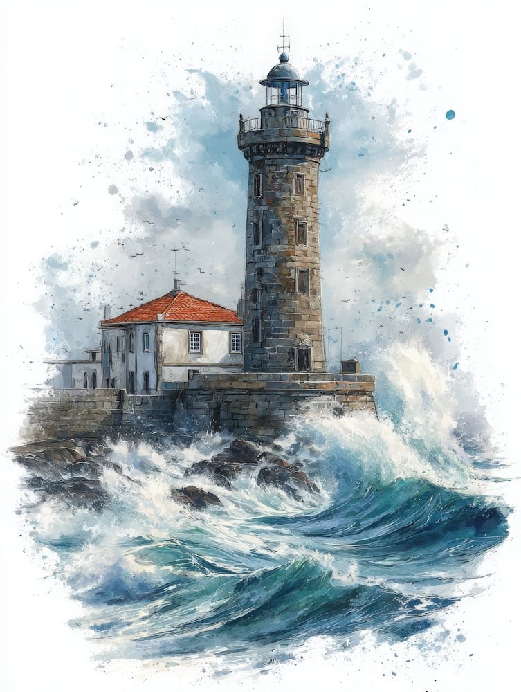 Aihrgdesign Isolated Watercolor Painting Of European Lighthou 5e2b1a4b 35bf 469f 80e8 E79726227b2a 3
