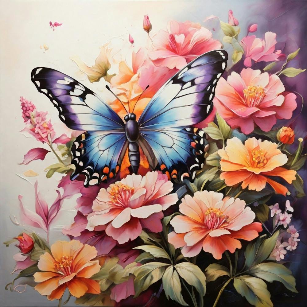 Butterfly And Flowers