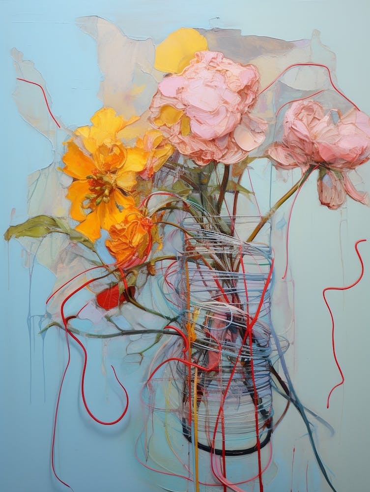 Abstract Flower Painting Marigold 1