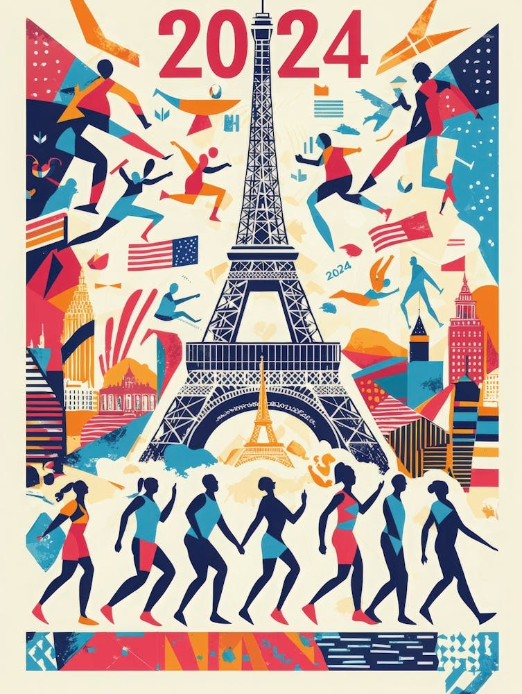Aihrgdesign A Vibrant Poster Celebrating The 2024 Paris Summe D9716fc9 6a1e 4014 9192 F2cae962a20a 3