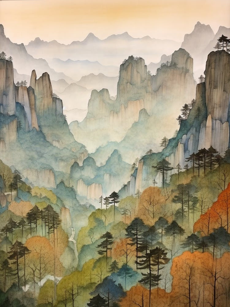 Autumn National Park Painting Zhangjiajie National Forest Park China 2