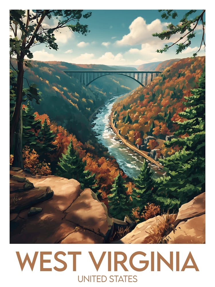 Affiche de voyage West Virginia