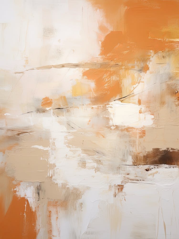 Orange And Brown Abstract Raw Painting 2