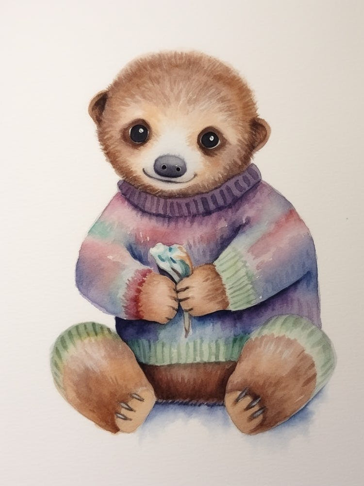 Baby Animal Watercolour Sloth