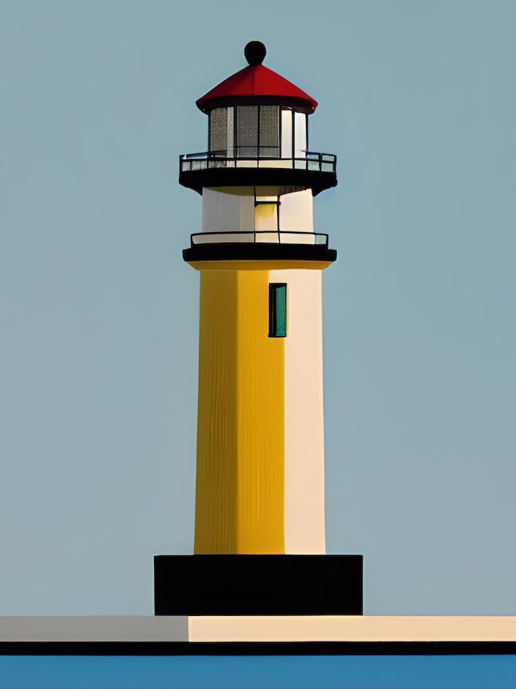 Yellow Sunny Day Lighthouse Nordic Scandinavian Architecture