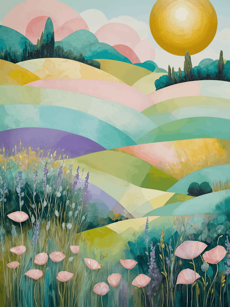 Pastel Abstract Hills