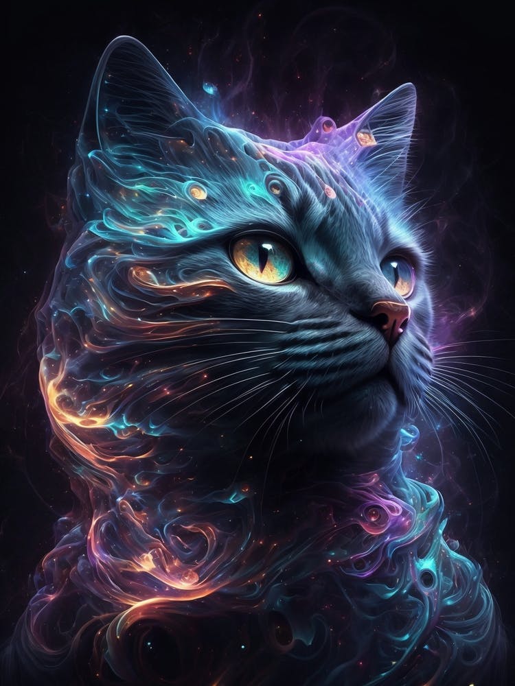 Chat galaxie noir