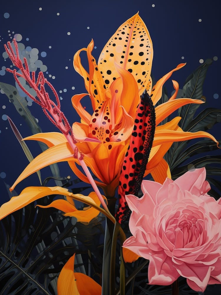 Surreal Florals Heliconia 1 Flower Painting