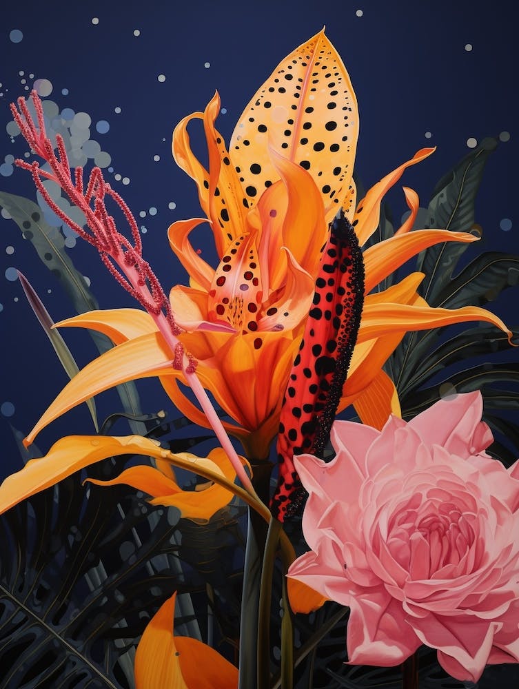 Surreal Florals Heliconia 1 Flower Painting