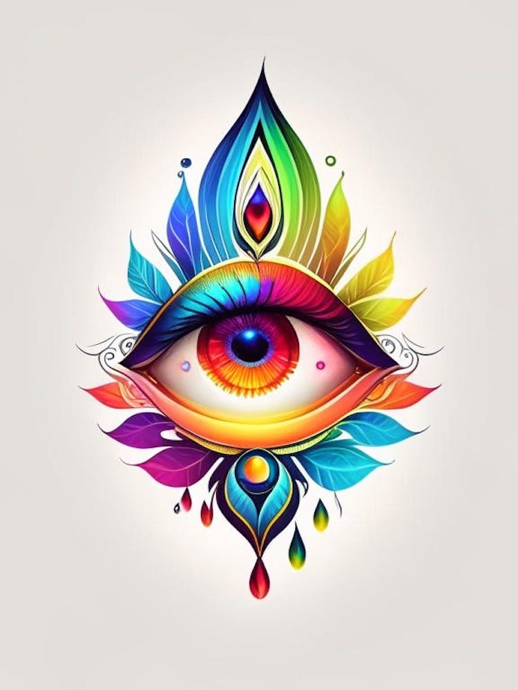 Chakra, Symbol, Third Eye Tattoo 3