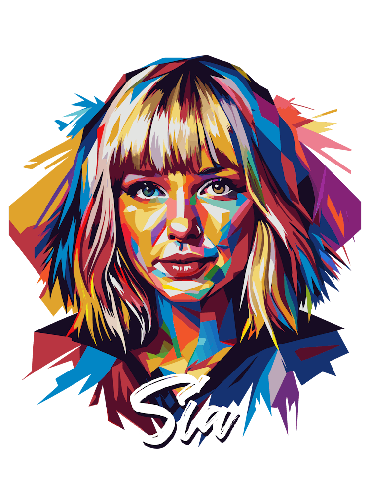 Sia 01 Portrait Music Icon WPAP Pop Art Style
