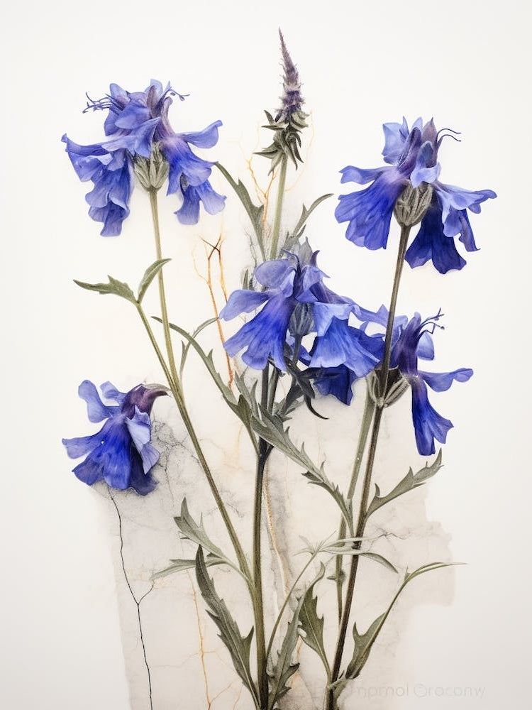 Pressed Flower Botanical Art Lobelia 2