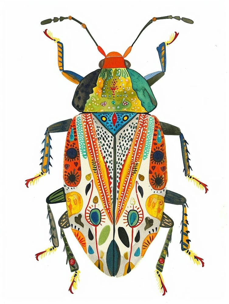 Colourful Insect Illustration Pill Bug 9