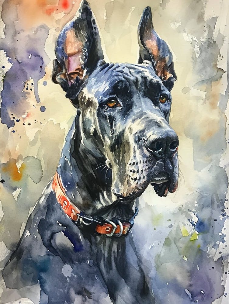 Grand Danois - Peinture aquarelle 2