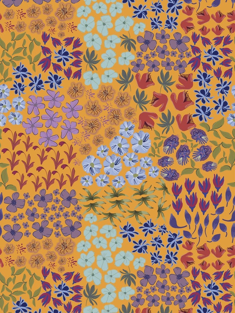 Ditsy Flowers Yellow