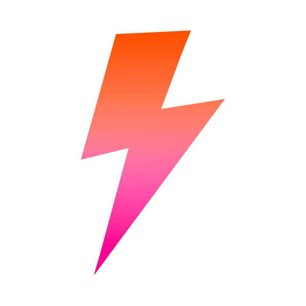 Lightning Bolt Orange to Pink Ombré