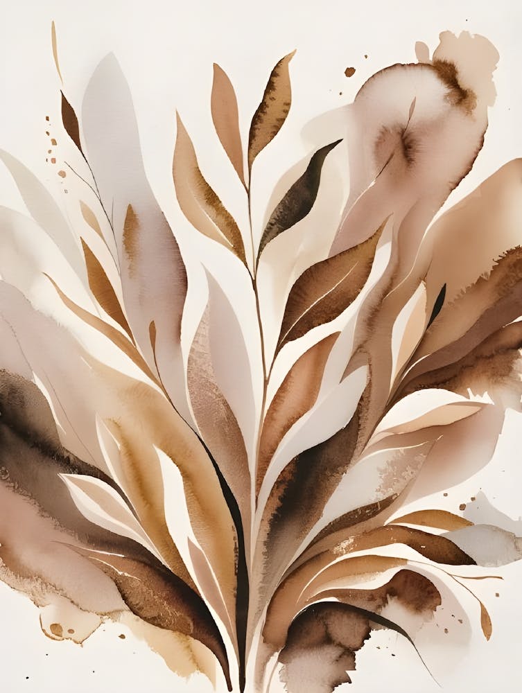 Abstract Leaves Canvas Print 1