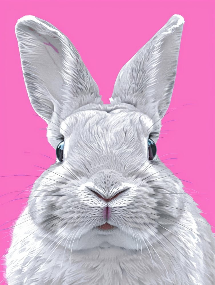 Rabbit On Pink Background 2