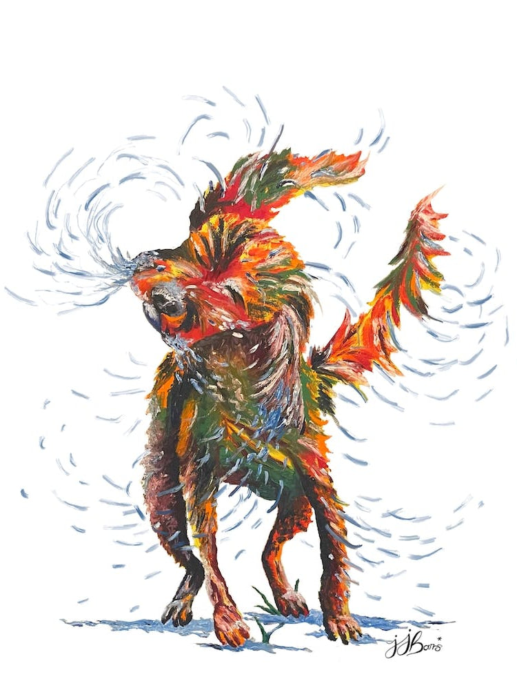 Cute Dog Splashing Water