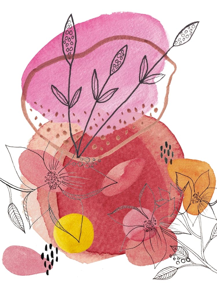 Pink Flowers abstract