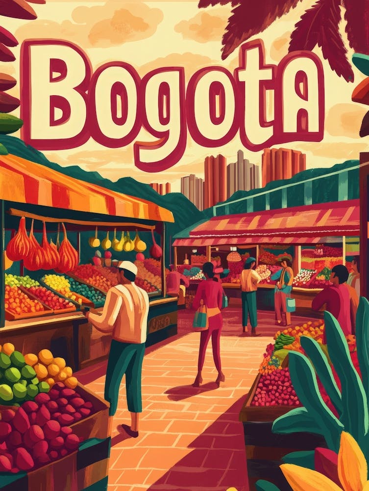 Aihrgdesign A 1970s Inspired Travel Poster For Bogota 1