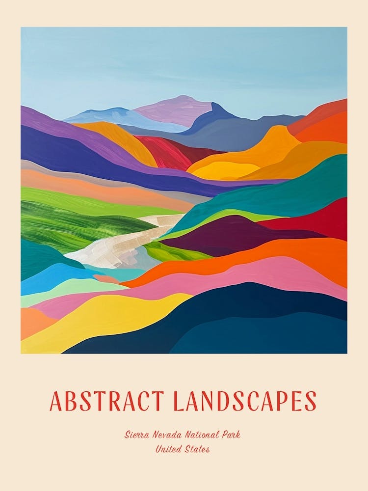 Colourful Abstract Sierra Nevada National Park Usa 1 Poster