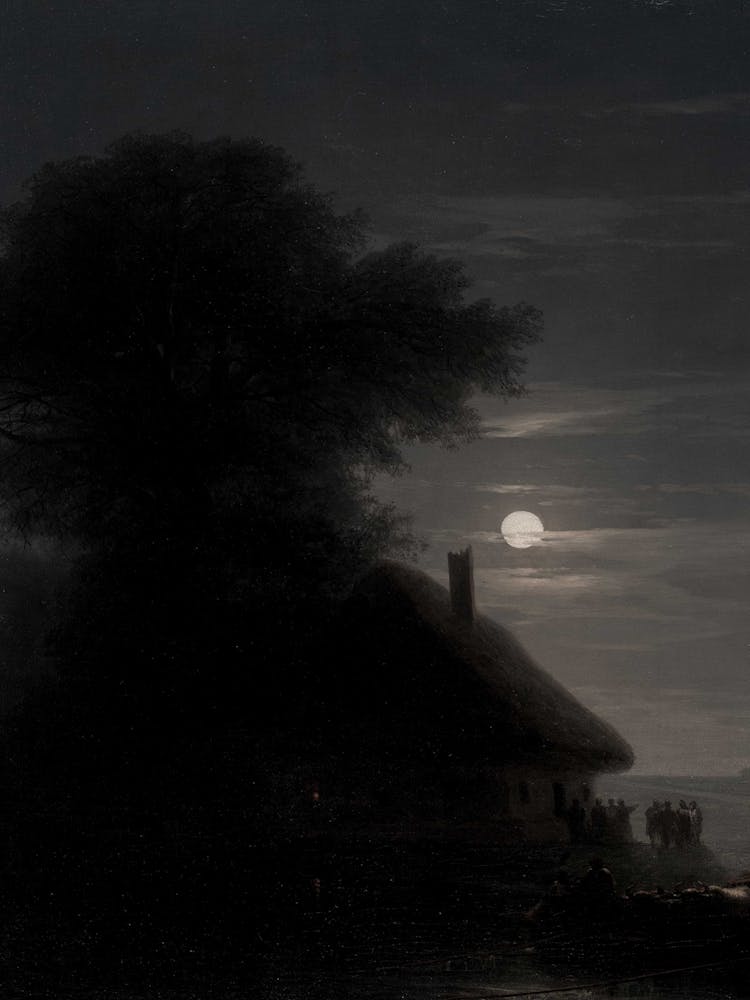 Moonlight Over A Cottage