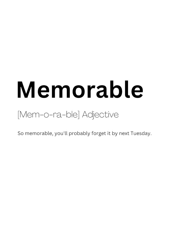 Memorable Definition Meaning 1
