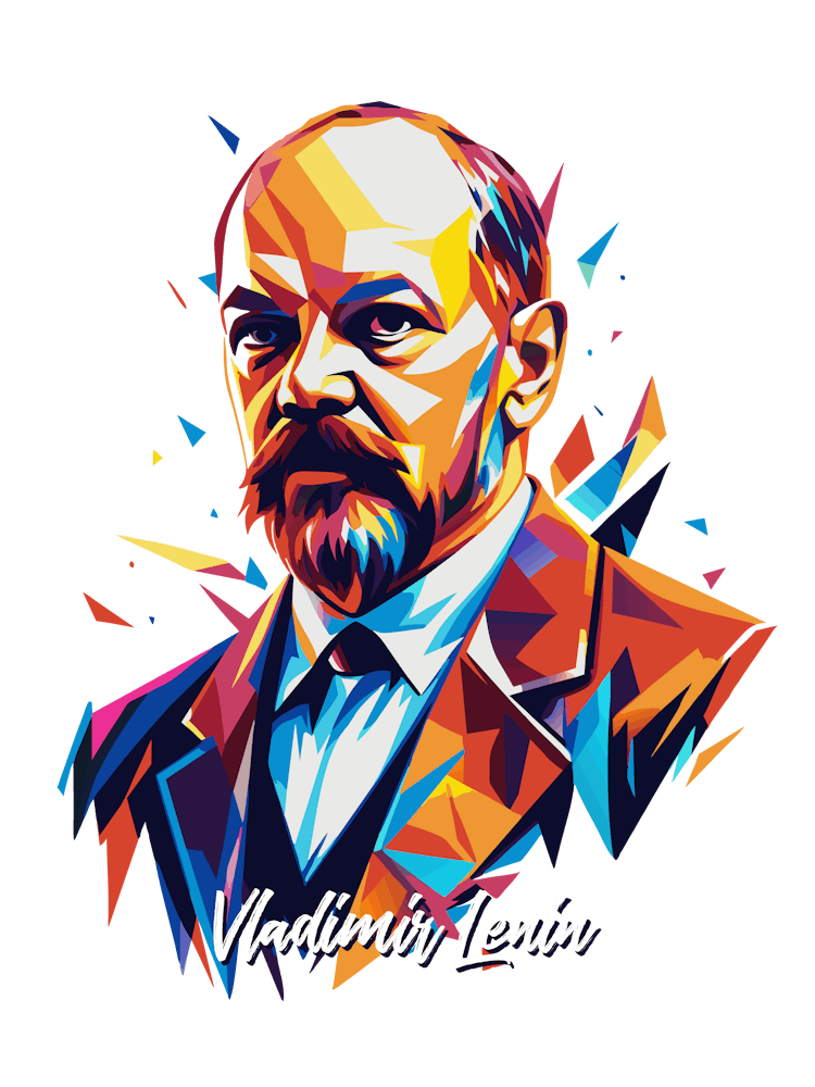 Vladimir Lenin 01 Portrait WPAP Pop Art