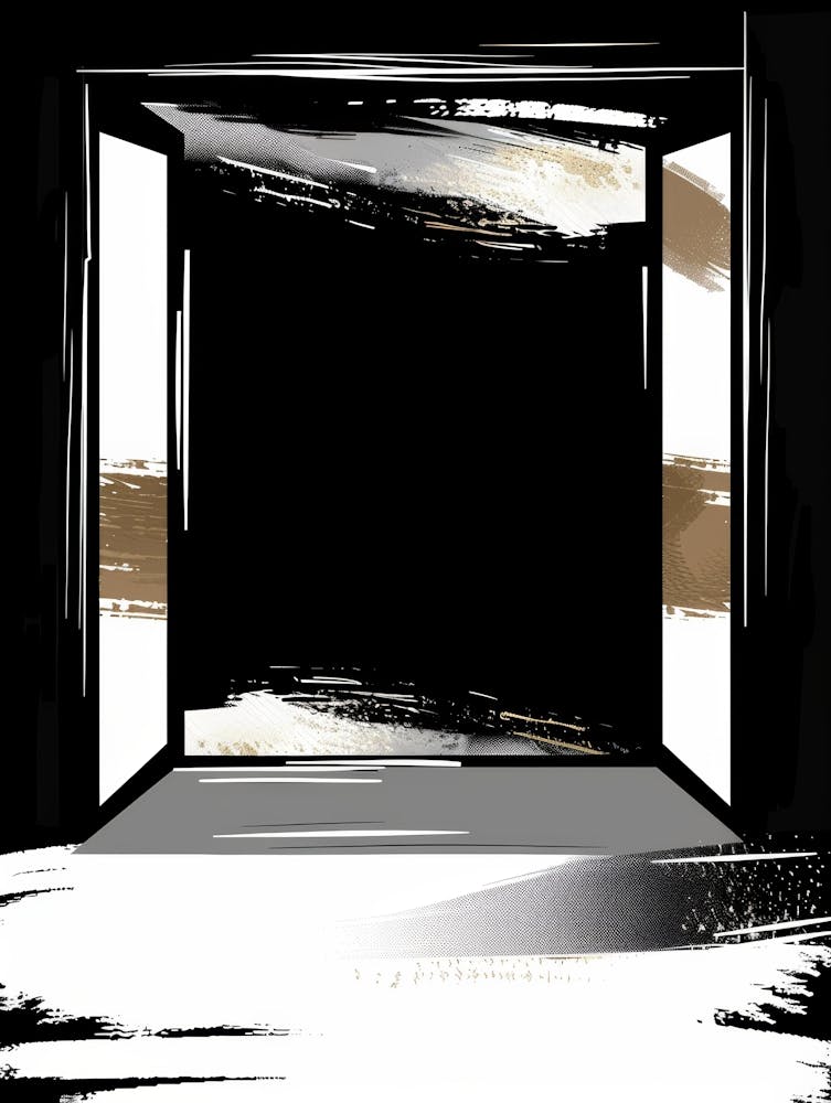 Black And White Abstract Painting 24